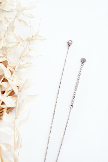 Moteriška sidabrinė grandinėlė su gėlėmis