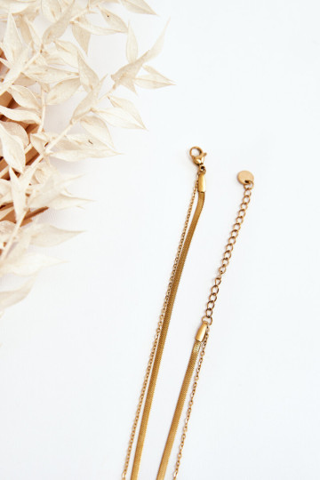 Moteriška gyvatės grandinėlė su gėlėmis, auksinė