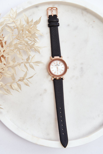 Klasikinis Giorgio&Dario moteriškas odinis laikrodis juodas