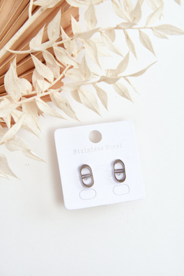 Ovalūs sidabriniai auskarai