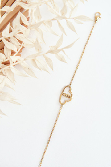 Švelni apyrankė su auksinėmis širdelėmis