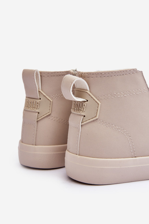 Izoliuoti vaikiški sportbačiai su užtrauktuku Big Star MM374012 šviesiai smėlio spalvos