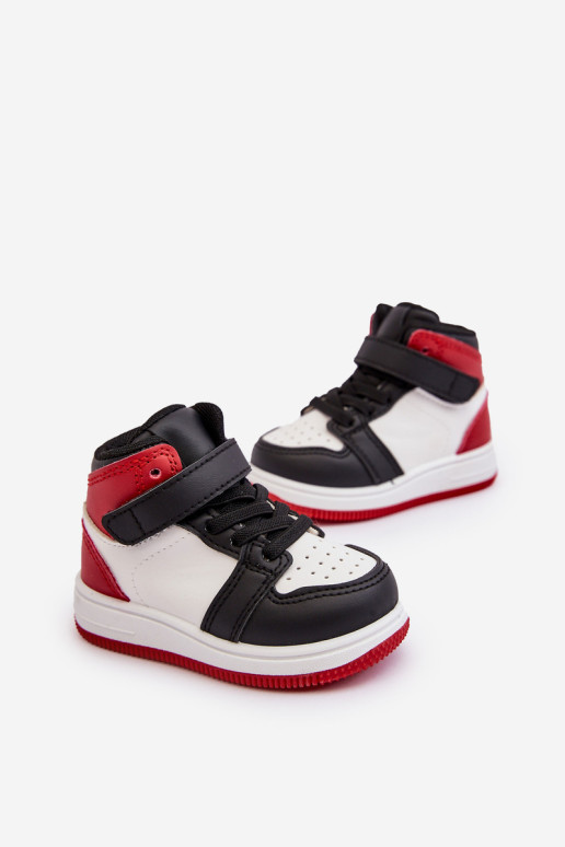Aukšti vaikiški sportiniai bateliai, balti ir raudoni Tereditas