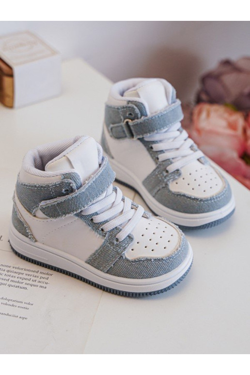 Vaikiški mėlyni ir balti džinsai sportiniai bateliai Milara