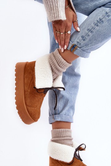 Platforminiai sniego batai su avikailiu Camel Olimuka 2