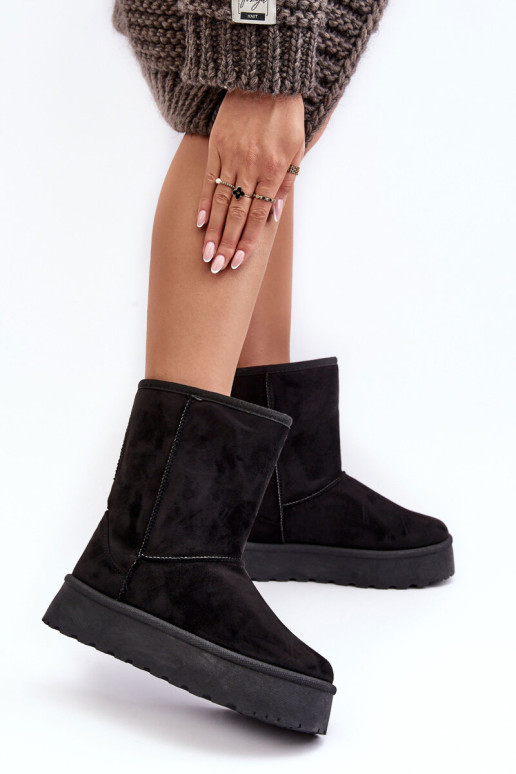 Black Abrams moteriški kailiu izoliuoti sniego batai