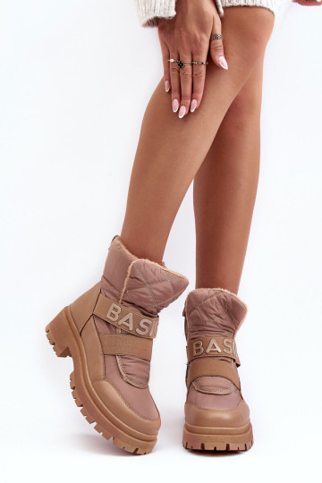 Moteriški izoliuoti sniego batai su užtrauktuku Beige Zeva