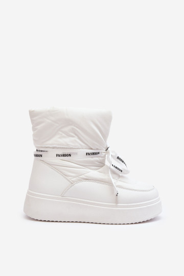 Moteriški sniego batai su dekoratyviniu raišteliu, balta Siracna