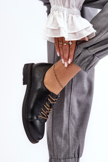 Suvarstomi odiniai moteriški batai Black Nakera 2