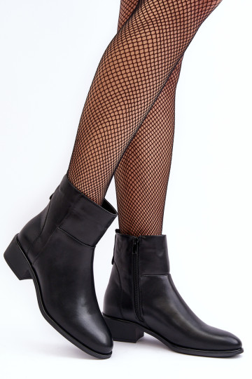 Moteriški odiniai batai su užtrauktuku juodi Semotti