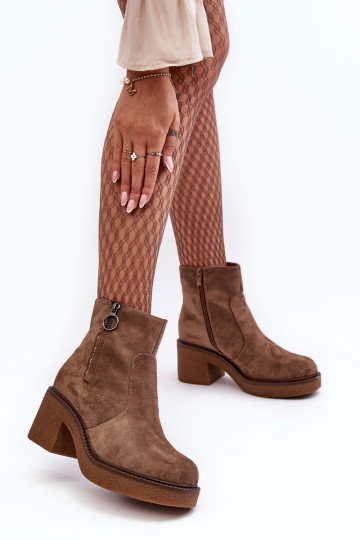 Moteriški rudi Romella batai su užtrauktuku 2