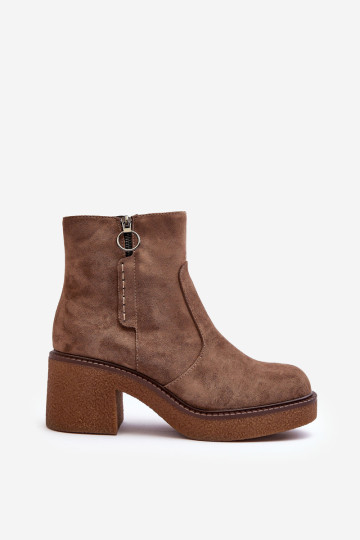 Moteriški rudi Romella batai su užtrauktuku