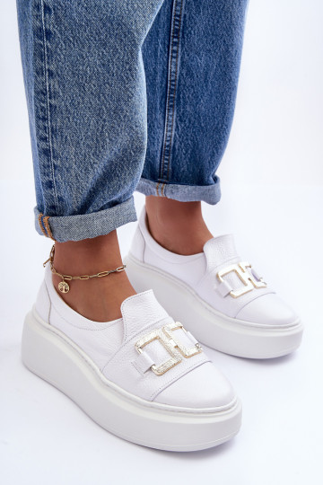 Moteriški odiniai batai ant platformos, White Lewski 3398/ 2 2