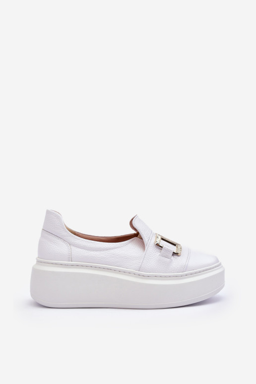 Moteriški odiniai batai ant platformos, White Lewski 3398/ 2