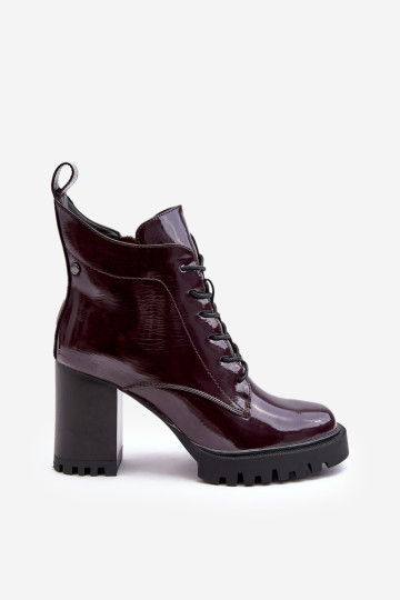 Patentuoti kulkšnies batai, izoliuoti bordo spalvos D&A MR870-54