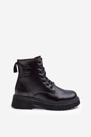 Odiniai suvarstomi kulkšnies batai Black Big Star MM274375