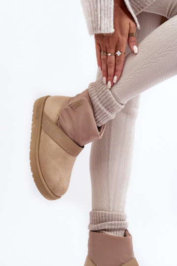 Smėlio spalvos Big Star izoliuoti sniego batai ant platformos MM274152