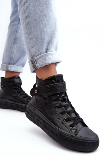 Moteriški izoliuoti sportbačiai ant Big Star Platform Black MM274008 2