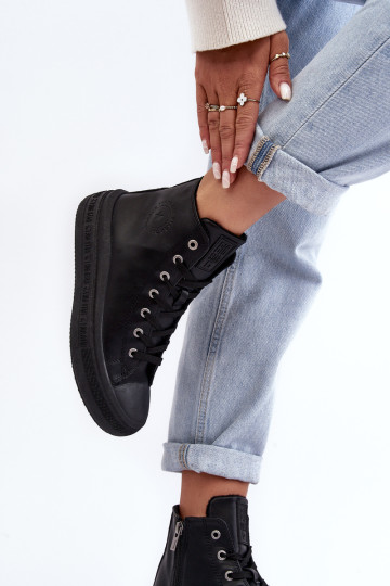 Moteriški sportbačiai su izoliuotu užtrauktuku Black Big Star MM274023 2