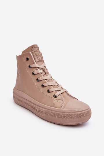 Moteriški sportbačiai su izoliuotu užtrauktuku smėlio spalvos Big Star MM274022