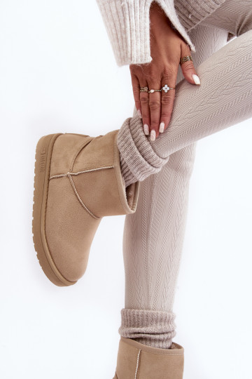 Moteriški sniego batai su kailiu pamušalu Beige Big Star MM274160