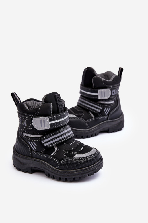 Vaikiški izoliuoti sniego batai su lipnia juosta Black Big Star MM374129