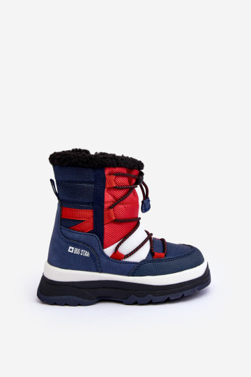 Vaikiški izoliuoti sniego batai su užtrauktuku tamsiai mėlyna Big Star MM374194 2