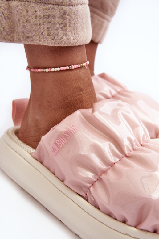 Blizgios moteriškos šlepetės rožinės spalvos Big Star MM274129