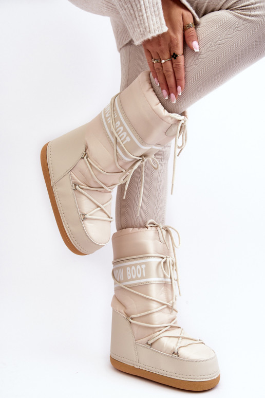 Moteriški smėlio spalvos „Venila“ aukšti sniego batai