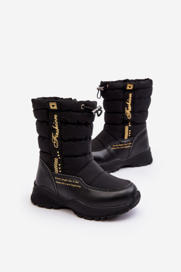 Vaikiški vilna izoliuoti sniego batai su užtrauktuku, juodi Delhi 2