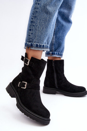 Moteriški aukštakulniai batai su sagtimis Juodi Bliggore 2
