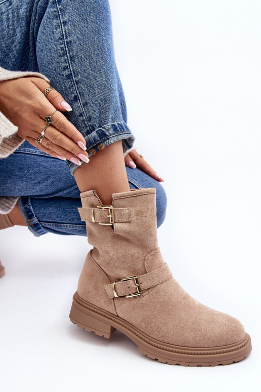 Moteriški batai su sagtimis, smėlio spalvos Bliggore