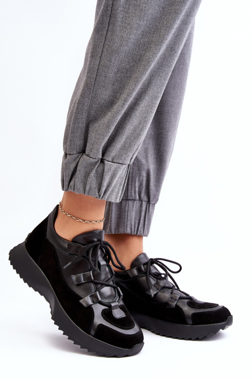 Odiniai moteriški sportiniai batai M01/ 2 Zazoo juodi