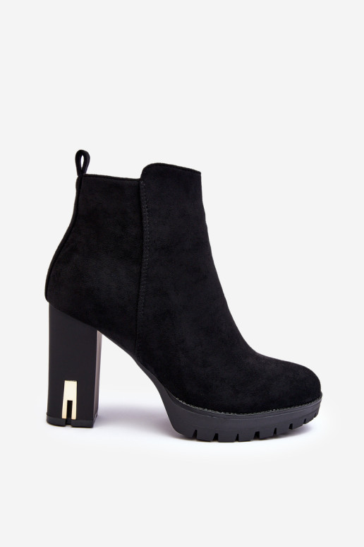 Zomšiniai klasikiniai aukštakulniai batai juodi Amy