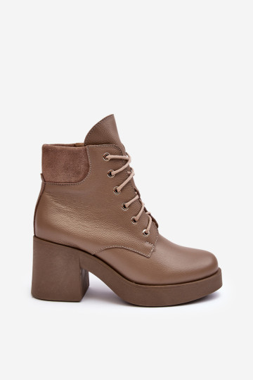 Moteriški odiniai aukštakulniai batai, tamsiai smėlio spalvos, Lemar Leocera