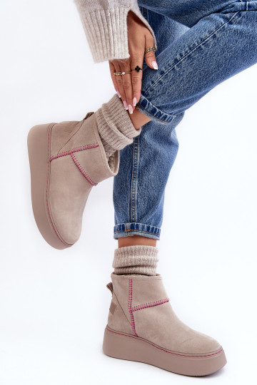 Moteriški zomšiniai sniego batai Maciejka 06257-22 Šviesiai smėlio spalvos