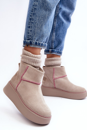 Moteriški zomšiniai sniego batai Maciejka 06257-22 Šviesiai smėlio spalvos 2