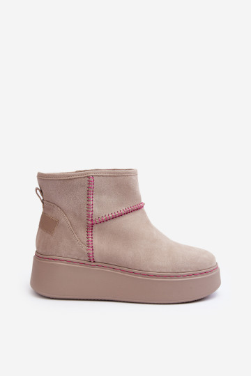 Moteriški zomšiniai sniego batai Maciejka 06257-22 Šviesiai smėlio spalvos