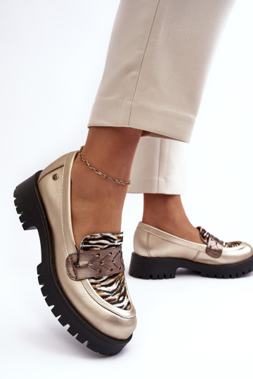 Moteriški odiniai batai Mocasins Maciejka 06195-25 Auksinis