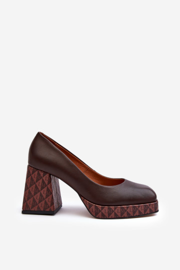 Odiniai aukštakulniai pompos Laura Messi 259/ 236-820 Brown