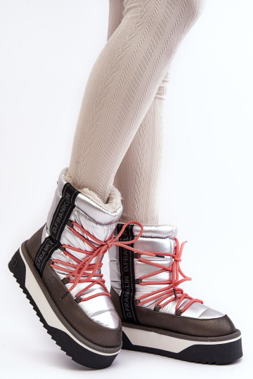 Moteriški sniego batai storu padu Vegan D.Franklin DFSH371006 Sidabras