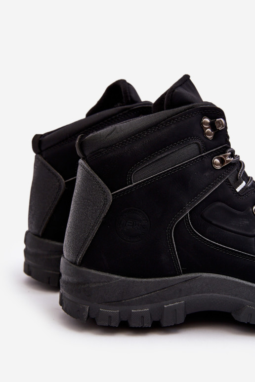 Vyriški juodi Dysasha izoliuoti žygio batai