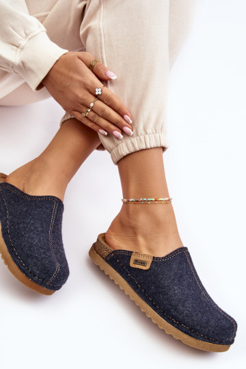 Moteriški namų batai Inblu DJ000010 šlepetės tamsiai mėlynos spalvos