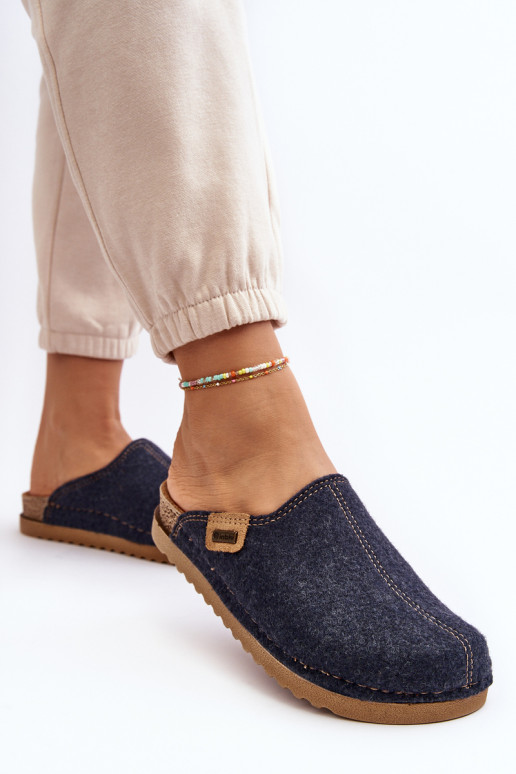 Moteriški namų batai Inblu DJ000010 šlepetės tamsiai mėlynos spalvos