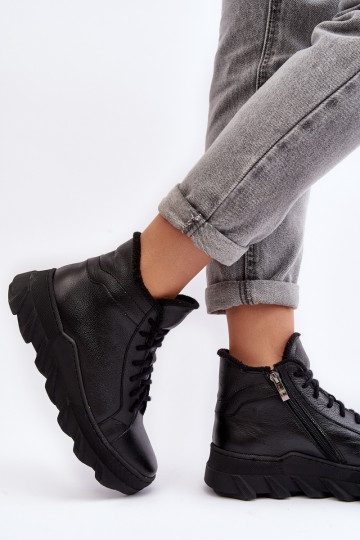 Moteriški izoliuoti odiniai batai ant platformos Black Lemar Jevette 2