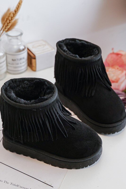 Apšiltinti vaikiški sniego batai su dekoratyviniais kutais, Black Nimia