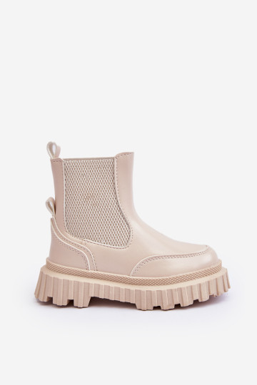 Vaikiški izoliuoti batai su užtrauktuku Beige Jolynn
