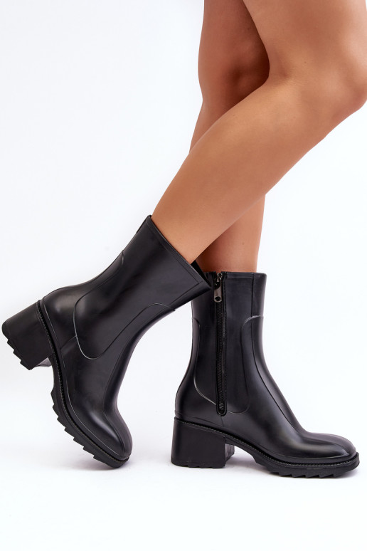 Moteriški Matiniai Galoshes Aukštakulniai Batai Juodi Bertaida
