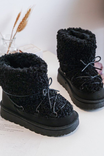 Šilti vaikiški sniego batai, suvarstomi juodi, Asija 2