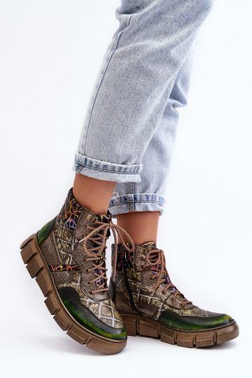 Raštuoti moteriški odiniai batai Maciejka 06145-24 Olive